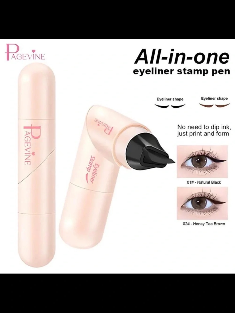 Pagevine Rotate The Eyeliner Stamp Pen - Brown